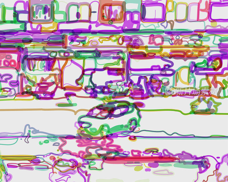 抽象线条艺术霓虹灯城市汽车插图背景