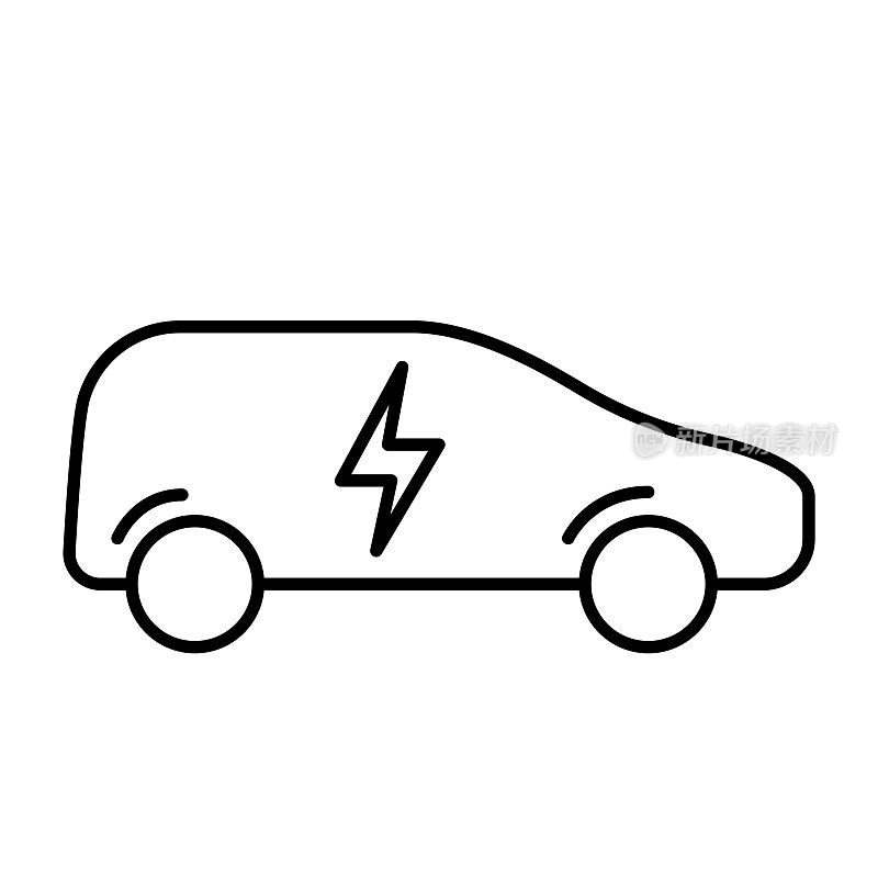 电动汽车图标。