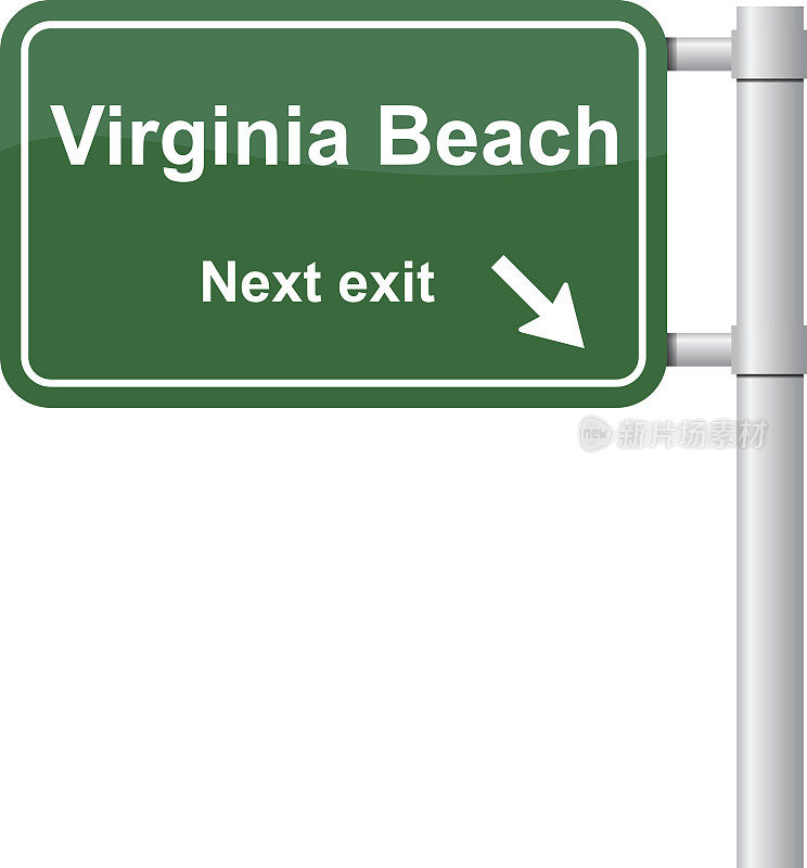 弗吉尼亚海滩下一个出口绿色信号向量
