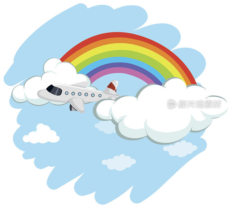 飞机飞过彩虹
