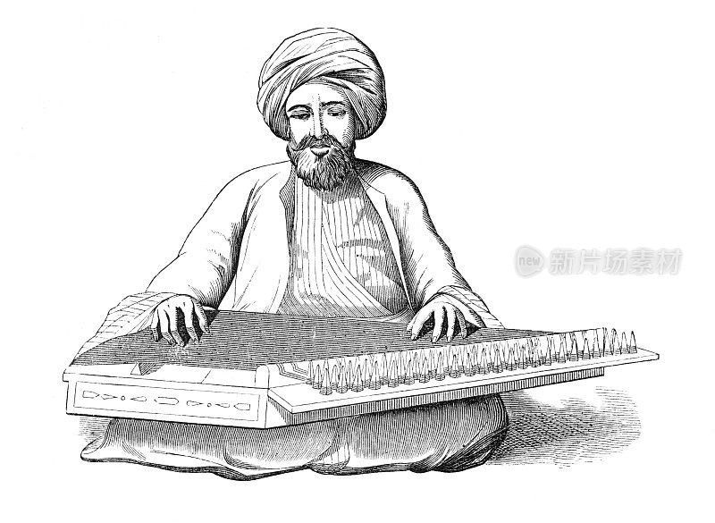 人会演奏一种叫Qanun的乐器