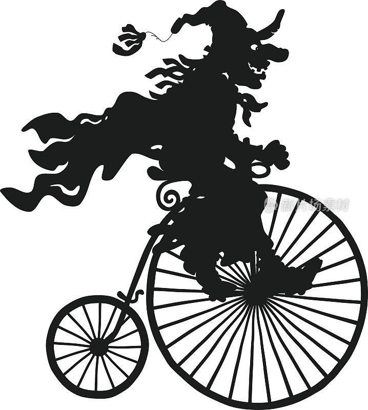 万圣节女巫骑自行车