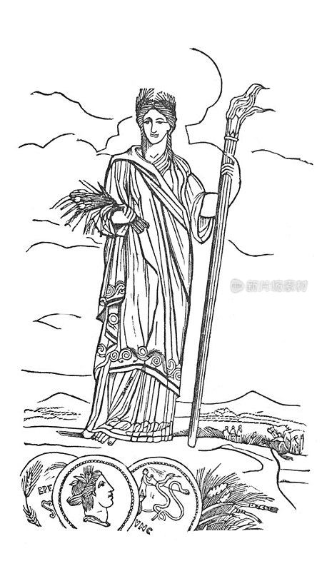 古罗马女神插图-谷神星