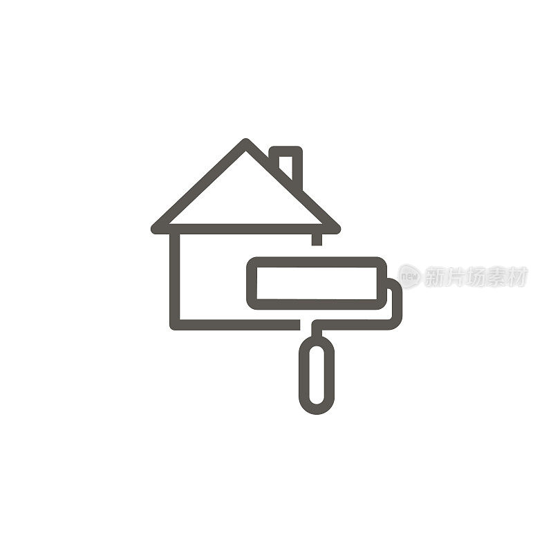 房子，画矢量图标。简单的元素插图从UI概念。房子，画矢量图标。房地产概念矢量插图。