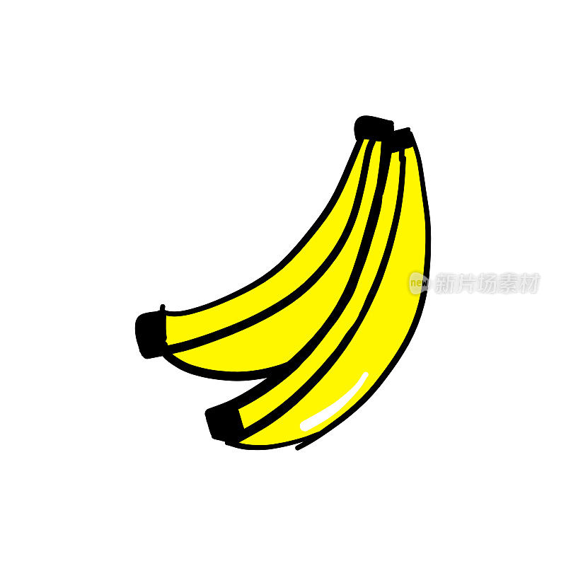 香蕉手绘图标。
