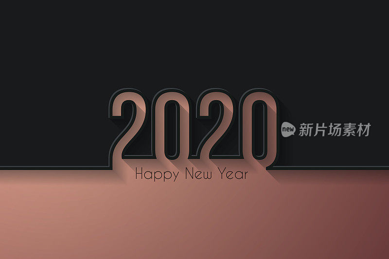 2020年新年快乐――黑色背景