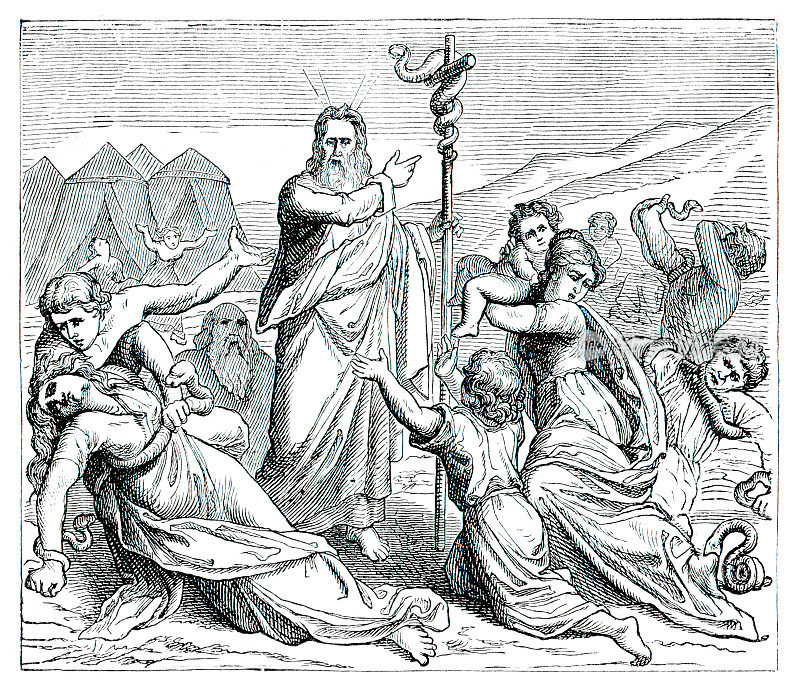 摩西与青铜蛇插图1882年