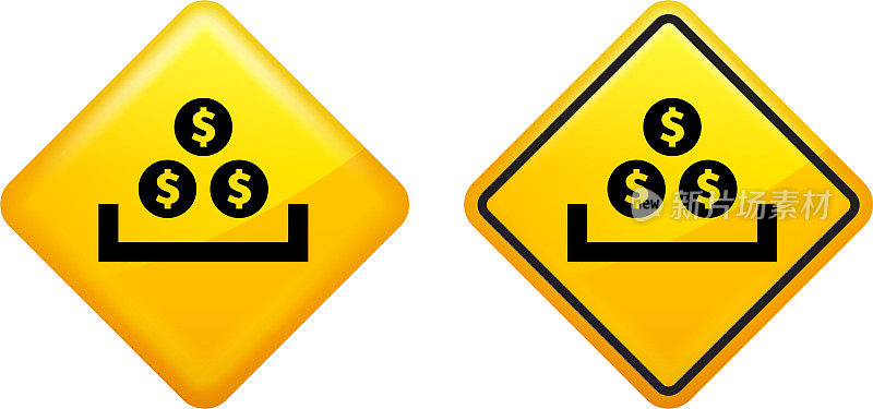 储蓄托盘与金钱图标