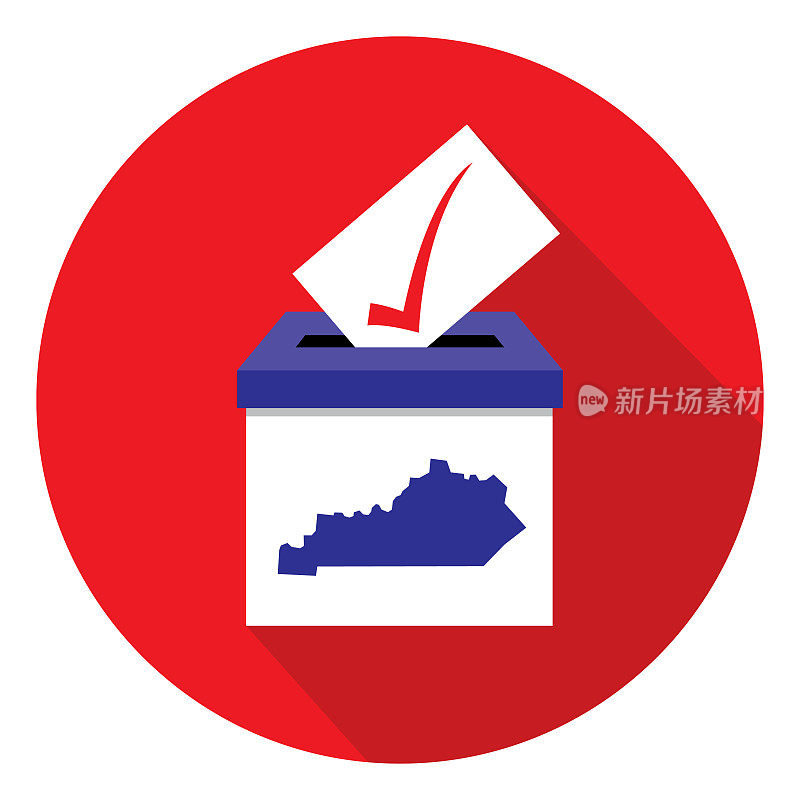 红圈肯塔基州投票箱图标