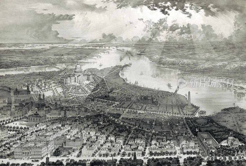 1865年华盛顿特区鸟瞰图
