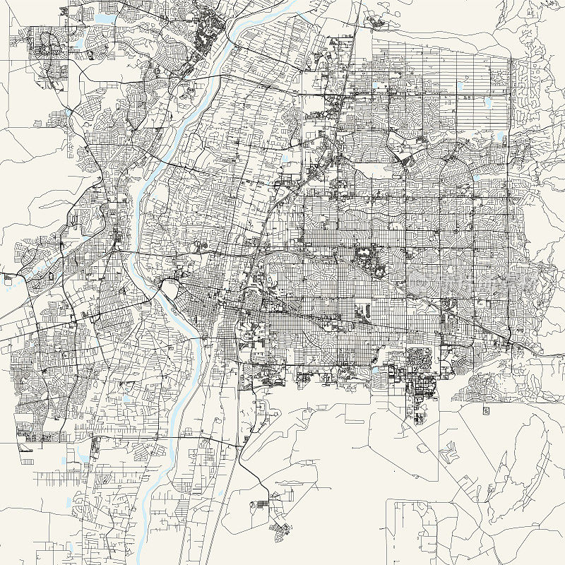 阿尔伯克基，新墨西哥州矢量地图