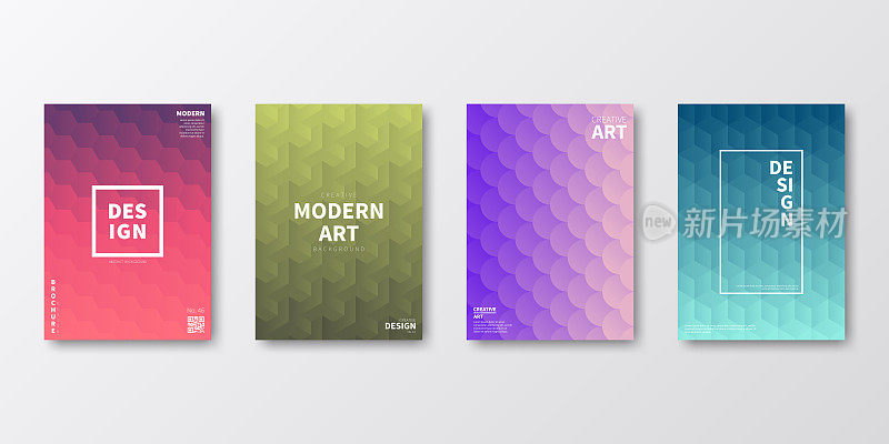 小册子模板布局，封面设计，商业年度报告，传单，杂志