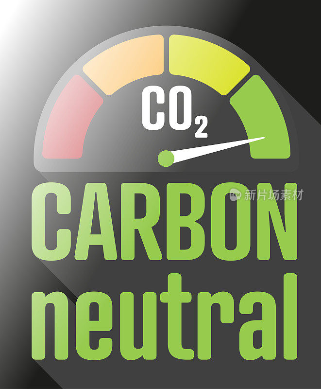 碳中和标志或标尺标签