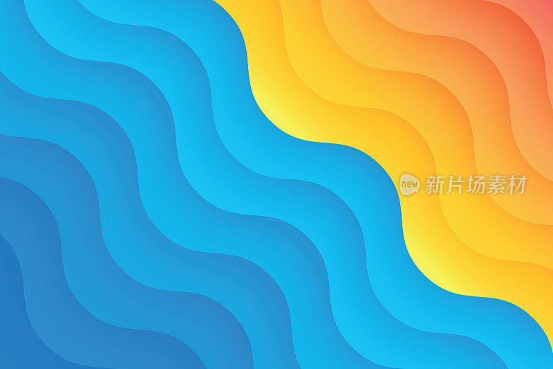 夏天概念背景。海滩和大海。摘要背景向量股票插图