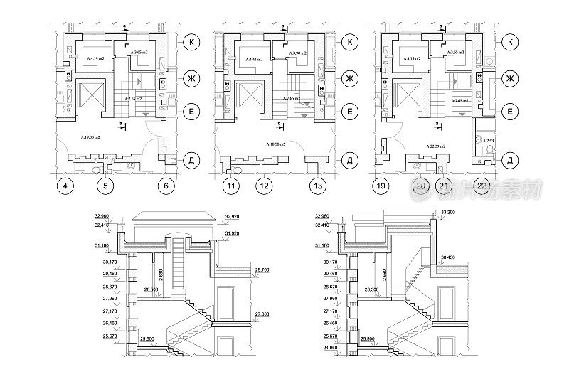 联排别墅建筑详图建筑技术图纸