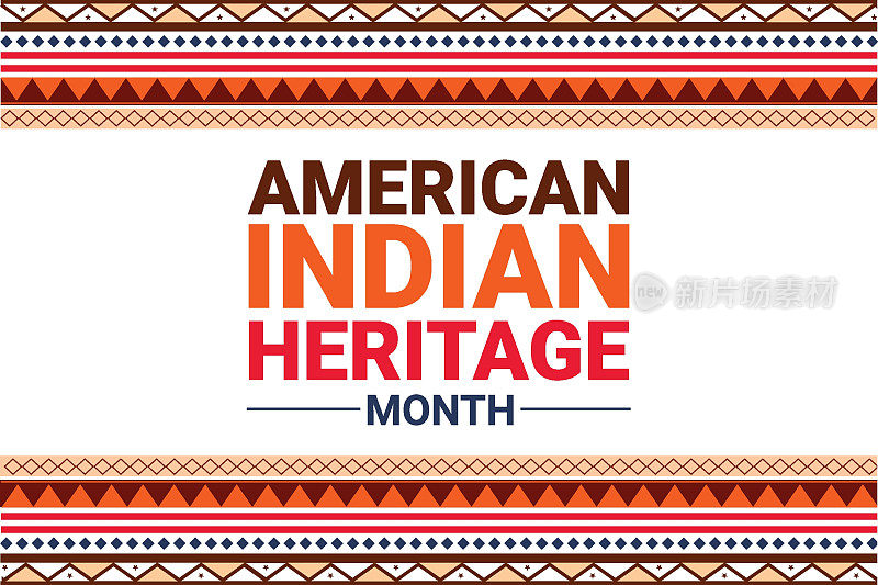 美国印第安人传统月背景矢量的传统边界设计风格。印第安人传统月墙纸
