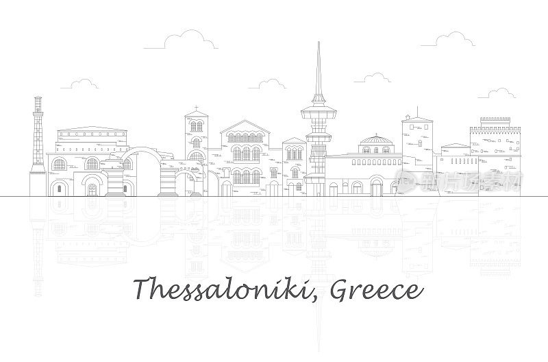 希腊塞萨洛尼基的城市轮廓