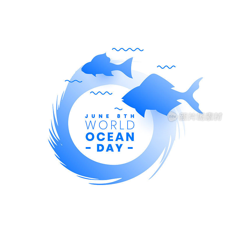 引人注目的世界海洋日活动海报，拯救和清洁生态系统