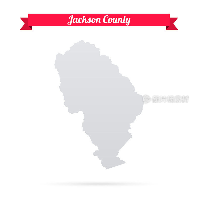 杰克逊县，北卡罗来纳州。白底红旗地图