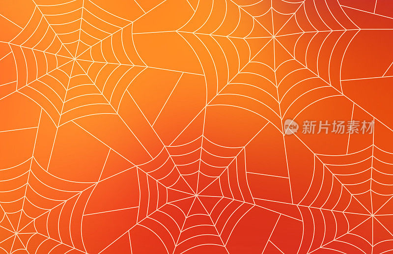 万圣节橙色秋天蜘蛛网抽象背景