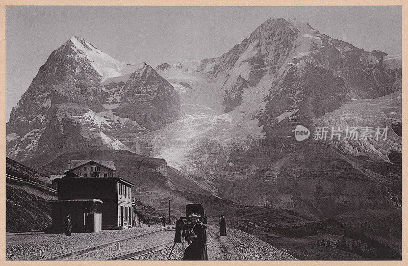 温格纳尔普，艾格和M?nch，伯尔尼高地，瑞士，版式，ca.1898