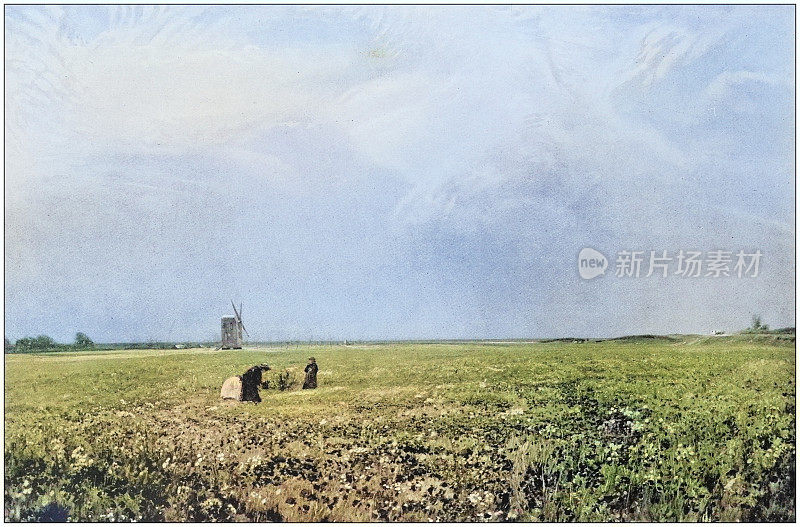 古董绘画照片:风景