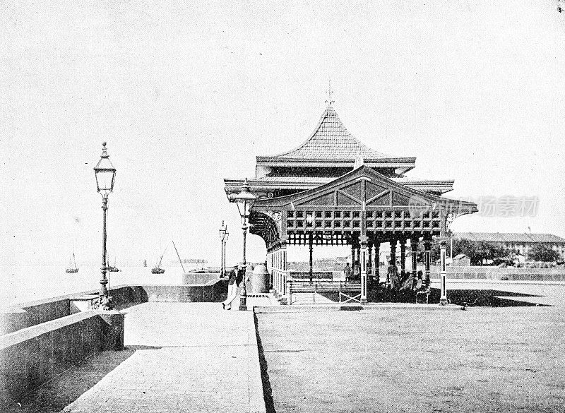 1895年印度的人物和地标:孟买的阿波罗广场
