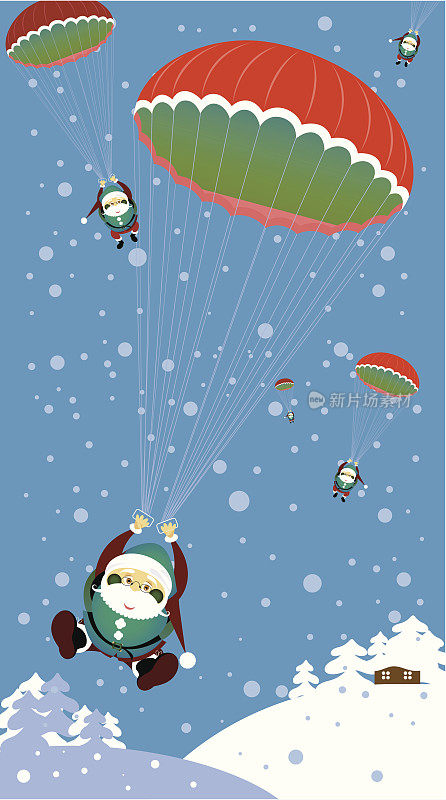 圣诞老人和降落伞。