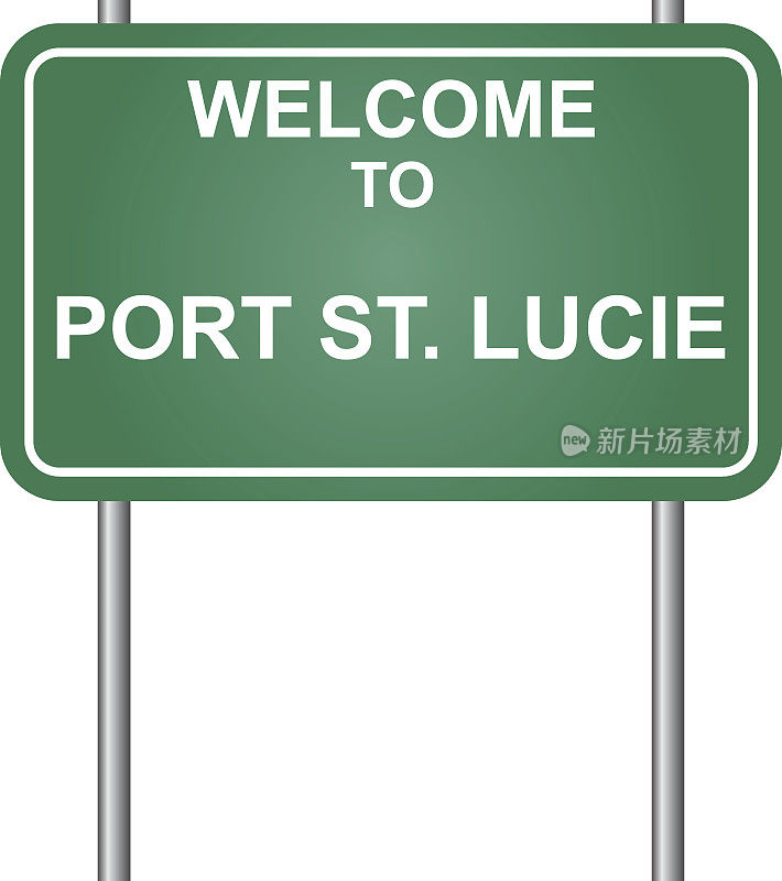 欢迎来到圣露西港，绿色信号向量