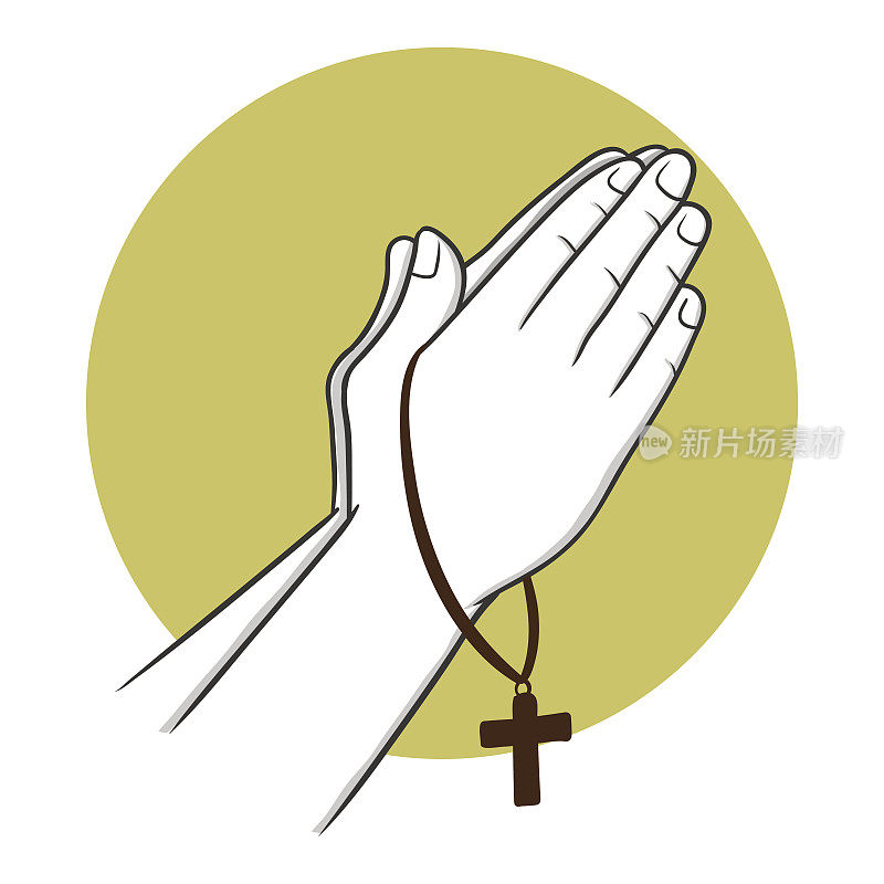 手握十字架祈祷
