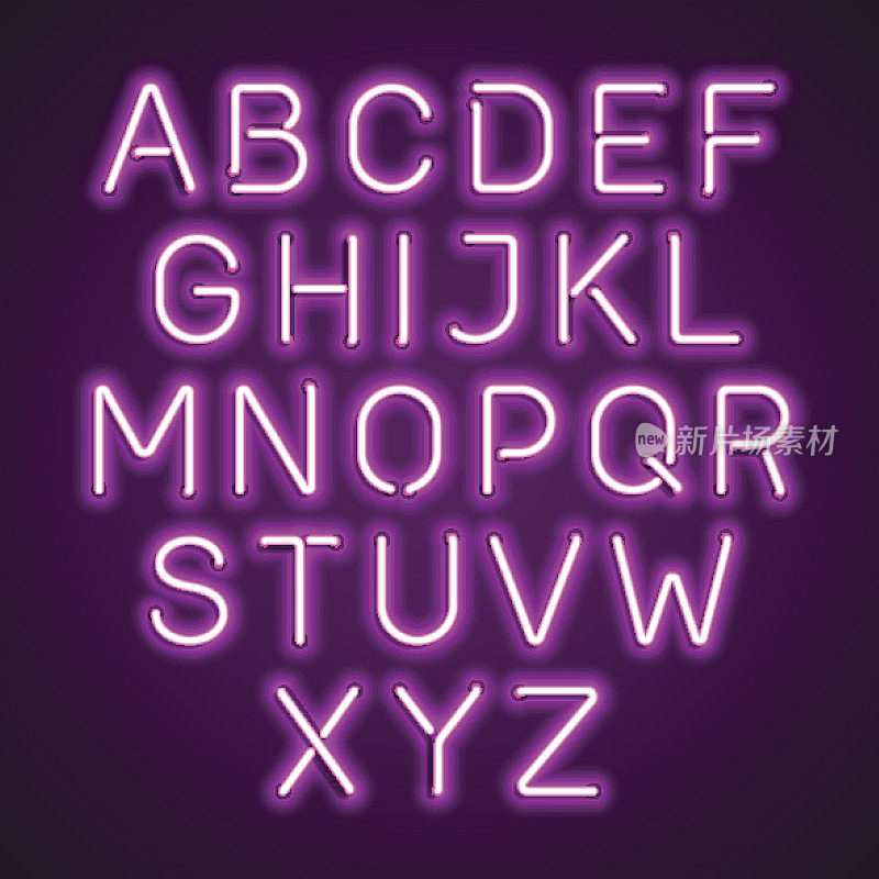 粉色霓虹灯发光的字母