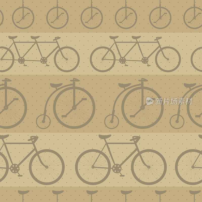复古的自行车图案，时髦的背景