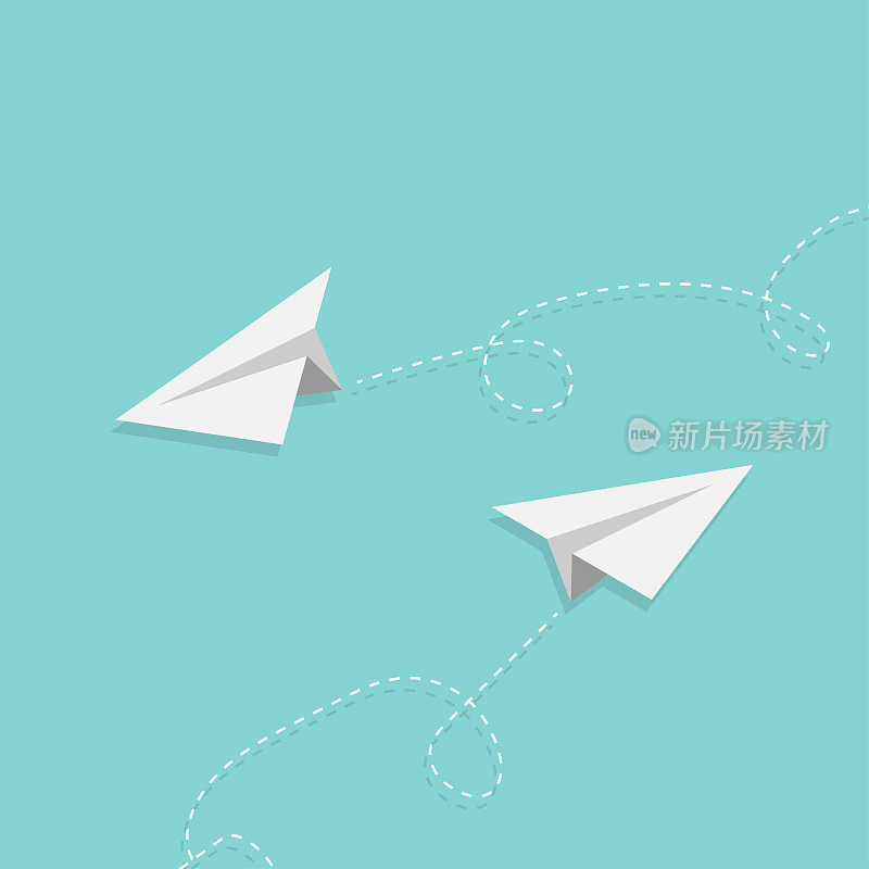 纸飞机的背景。旅游概念说明