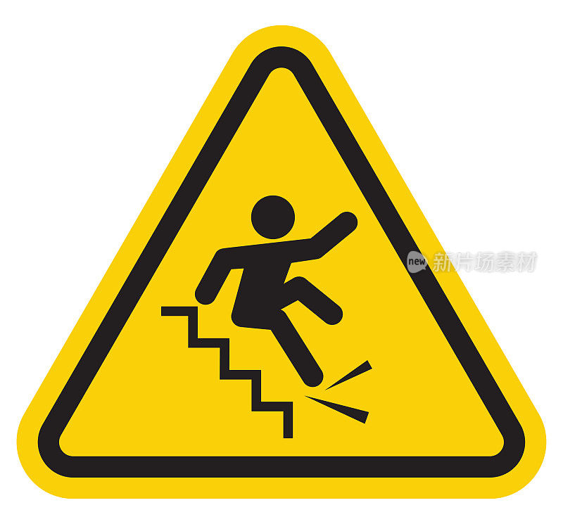 警告摔下楼梯标志