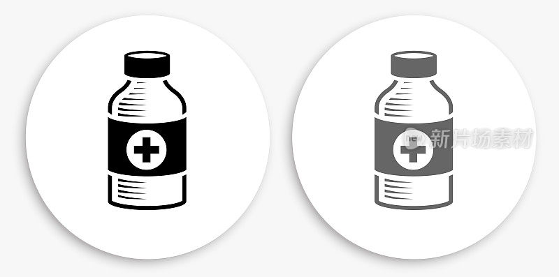 医药瓶黑白圆形图标