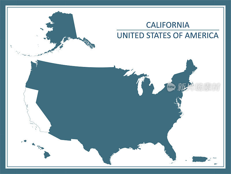 加州地图美国插图图像艺术