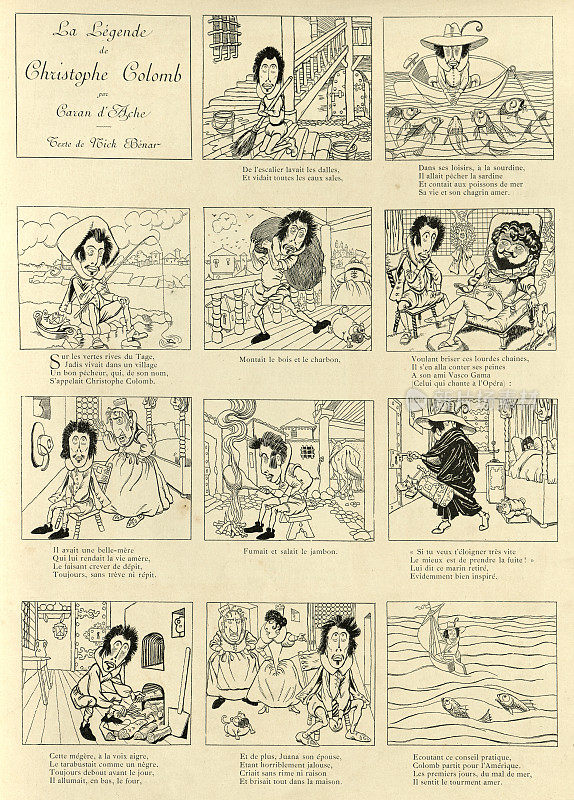 法国维多利亚时代的卡通，关于克里斯托弗・哥伦布的传说