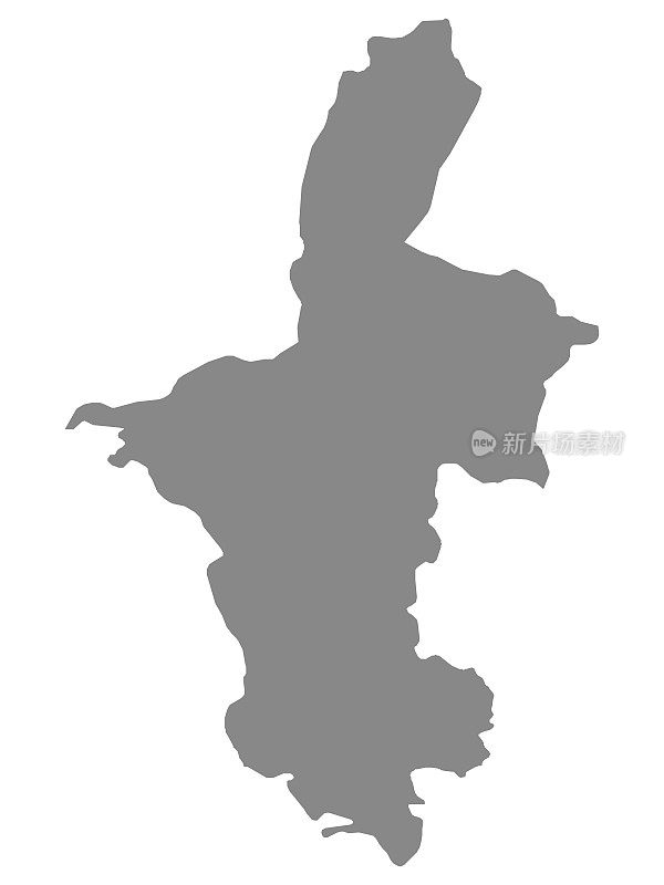 宁夏回族自治区灰色地图