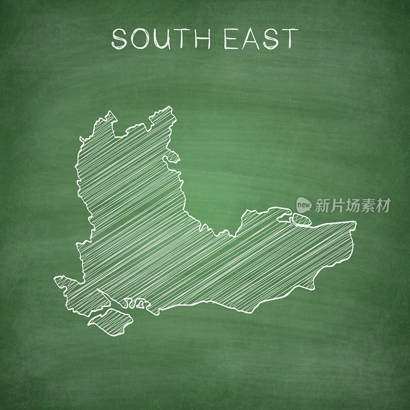 东南地图画在黑板上-黑板