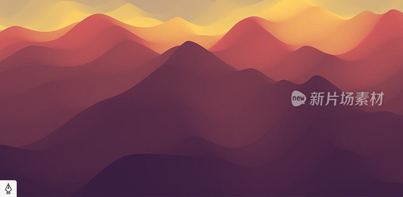 山的风景。多山的地形。矢量插图。抽象的背景。