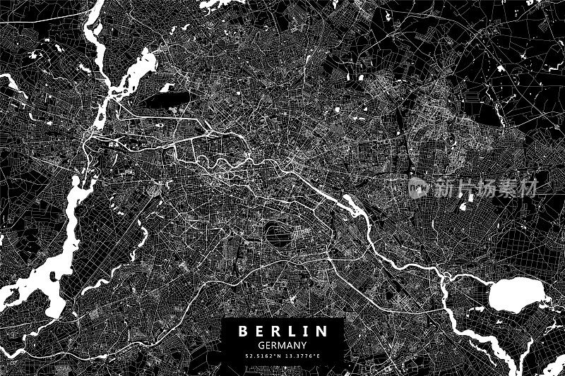 柏林，德国矢量地图