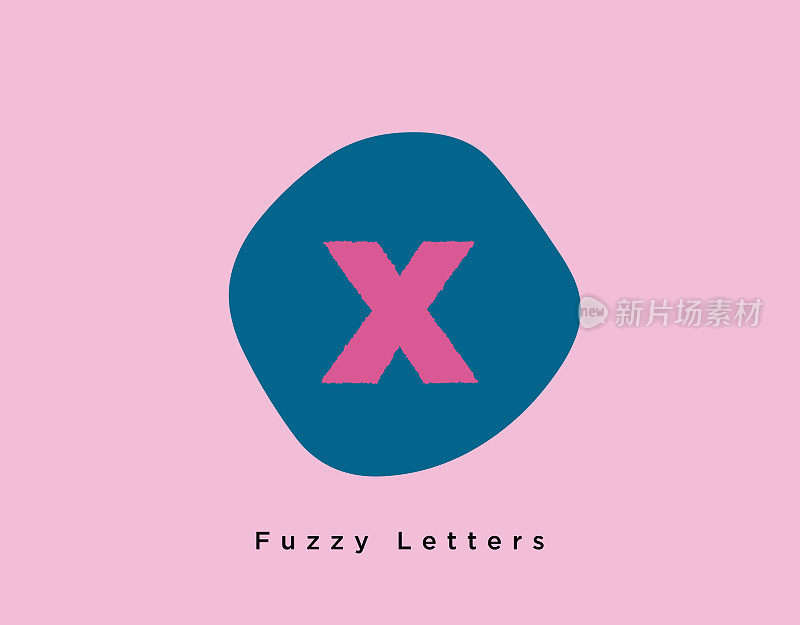 模糊粗体字母X在一个独特的圆形与浅粉色的背景