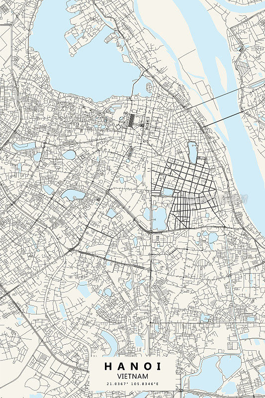 越南河内矢量地图