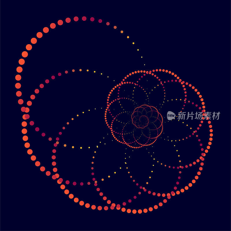色彩圆螺旋点图案技术背景