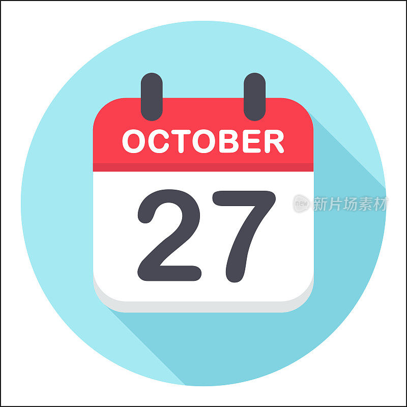 10月27日-日历图标-圆形
