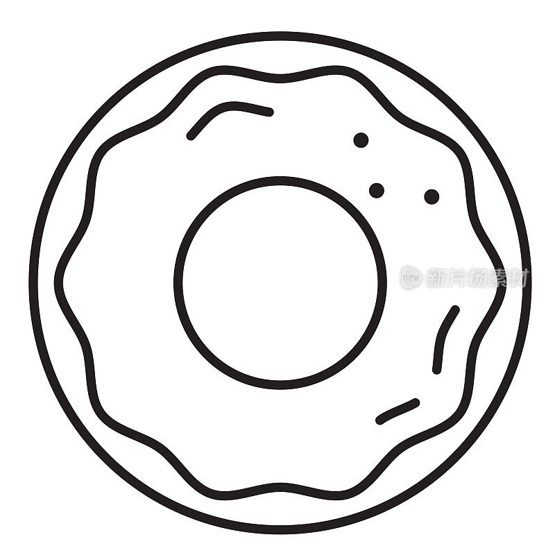 甜甜圈细线图标设置-可编辑的描边