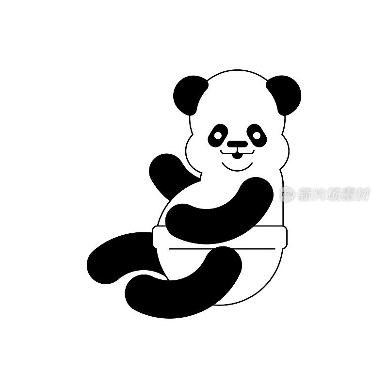 熊猫宝宝。中国熊小孩。野兽小孩。矢量图
