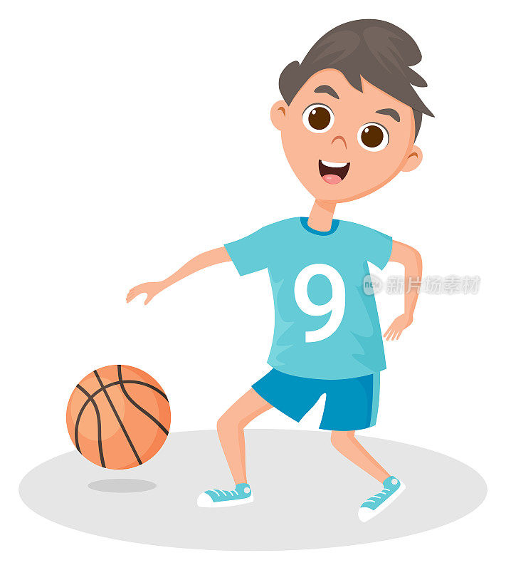 一个孩子正在打篮球
