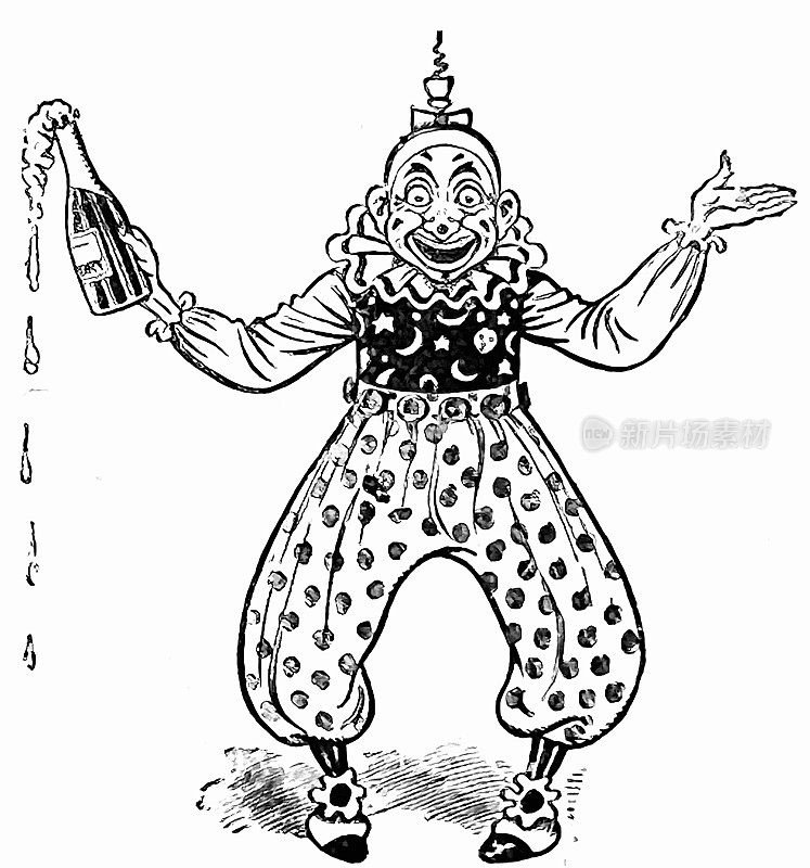 活开瓶器,艺术家固定了一个开瓶器在他的头,持有一个打开的瓶子