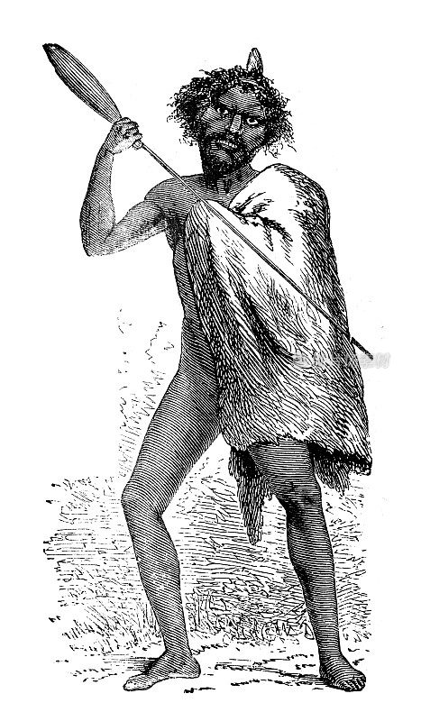 古董插图,民族志和土著文化:西澳大利亚人